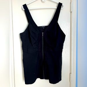 Torrid Peplum Crepe Zip-Front Top